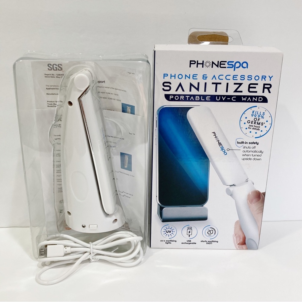 PhoneSpa Phone and Accessory Sanitizer Portable UV-C Wand NEW